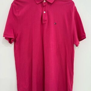 Tommy Hilfiger Men's Vibrant Pink Polo Large Short Sleeve